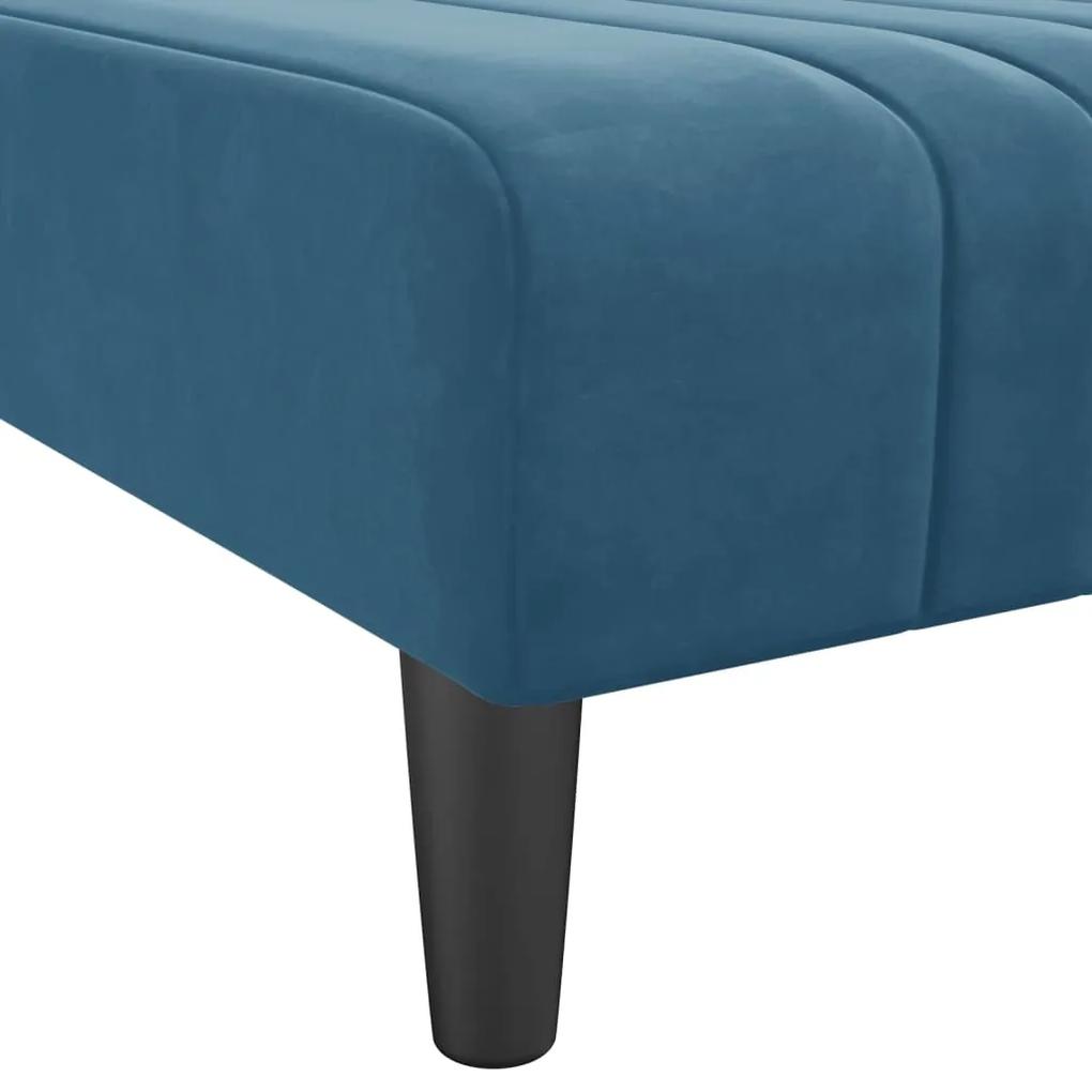 Sofá-cama em forma de L 260x140x70 cm veludo azul