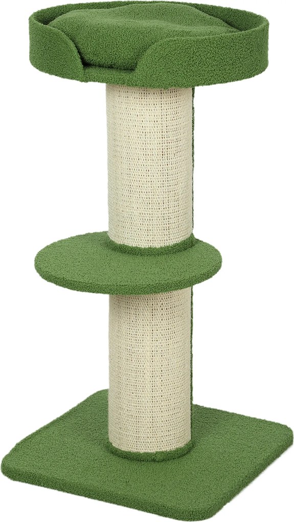 Árvore para Gatos com Arranhador, 45 x 45 x 91 cm, Postes Extragrossos, Verde