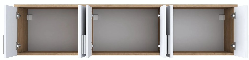 Prateleira de Parede EA114 – Nogueira e Branco – 180x41,4x37,5 cm