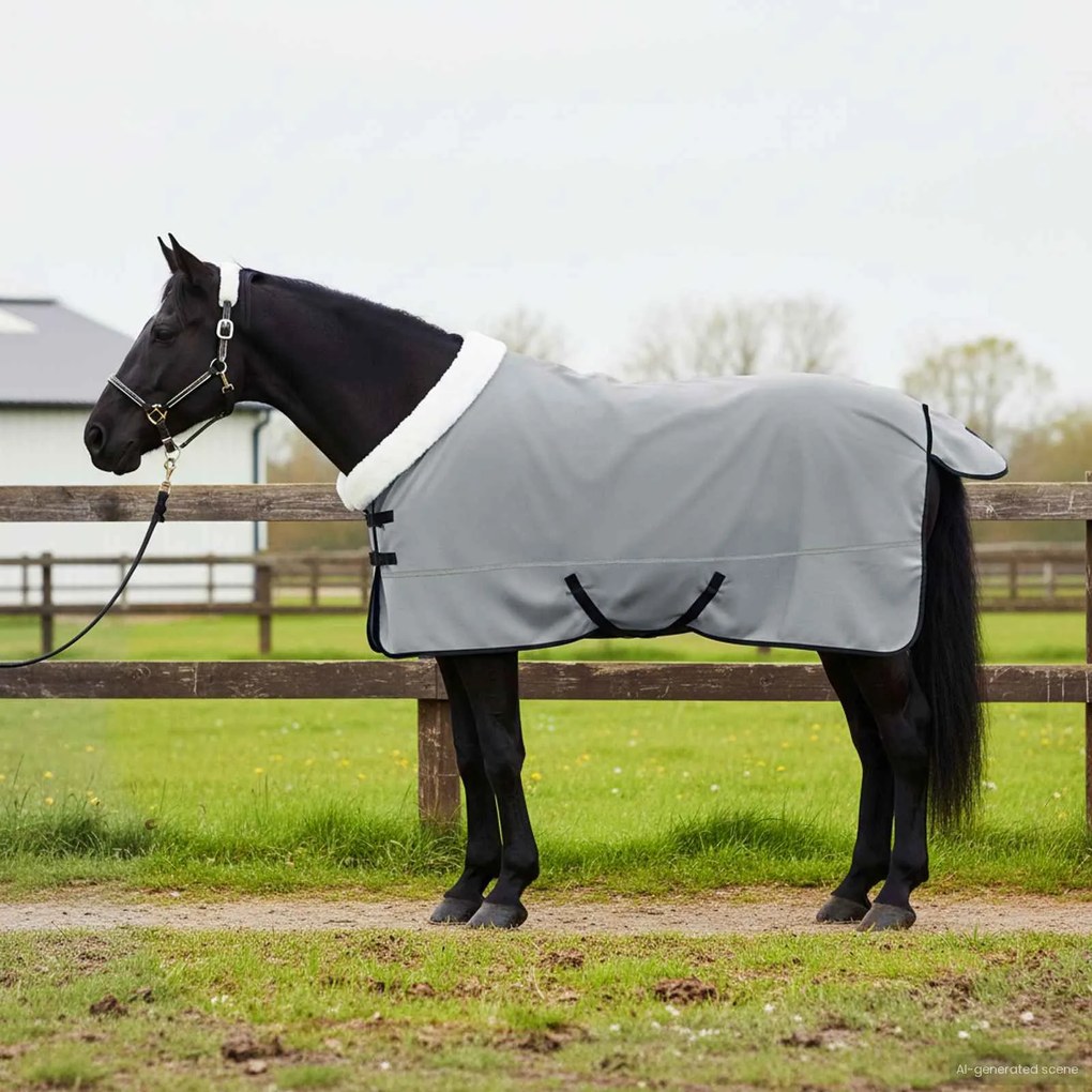 vidaXL Cobertor de Cavalo Verde escuro total 135 cm Fleece polar