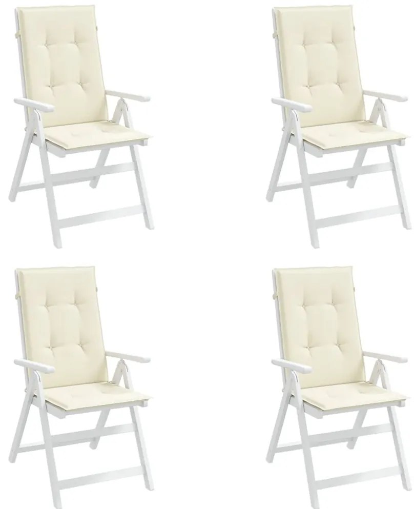 Almofadões para cadeiras altas de jardim 4 pcs tecido creme