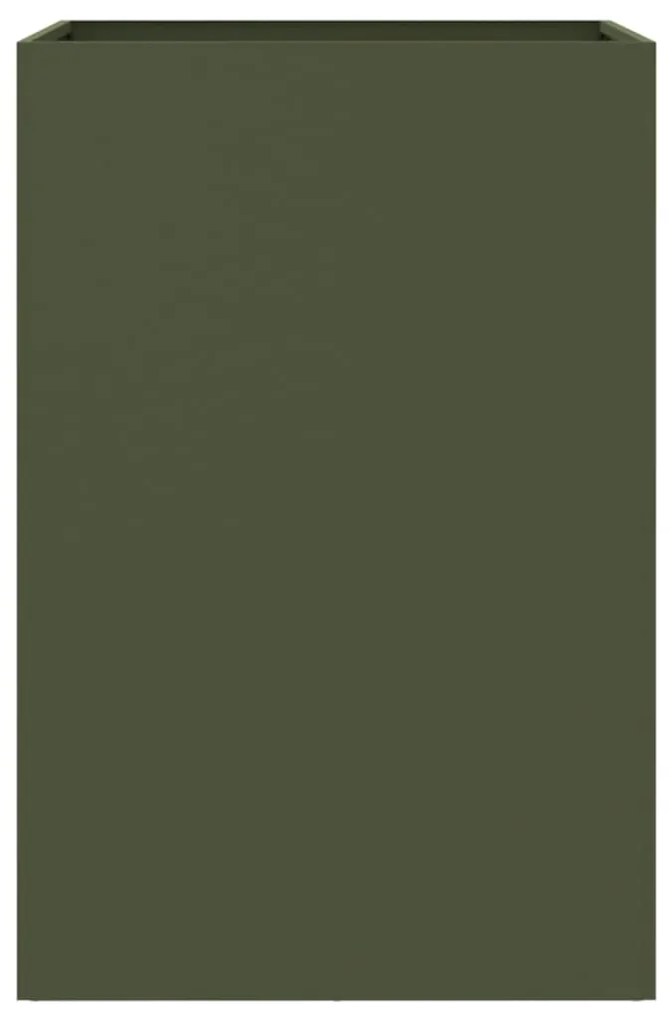 Vaso/floreira 52x48x75 cm aço verde azeitona