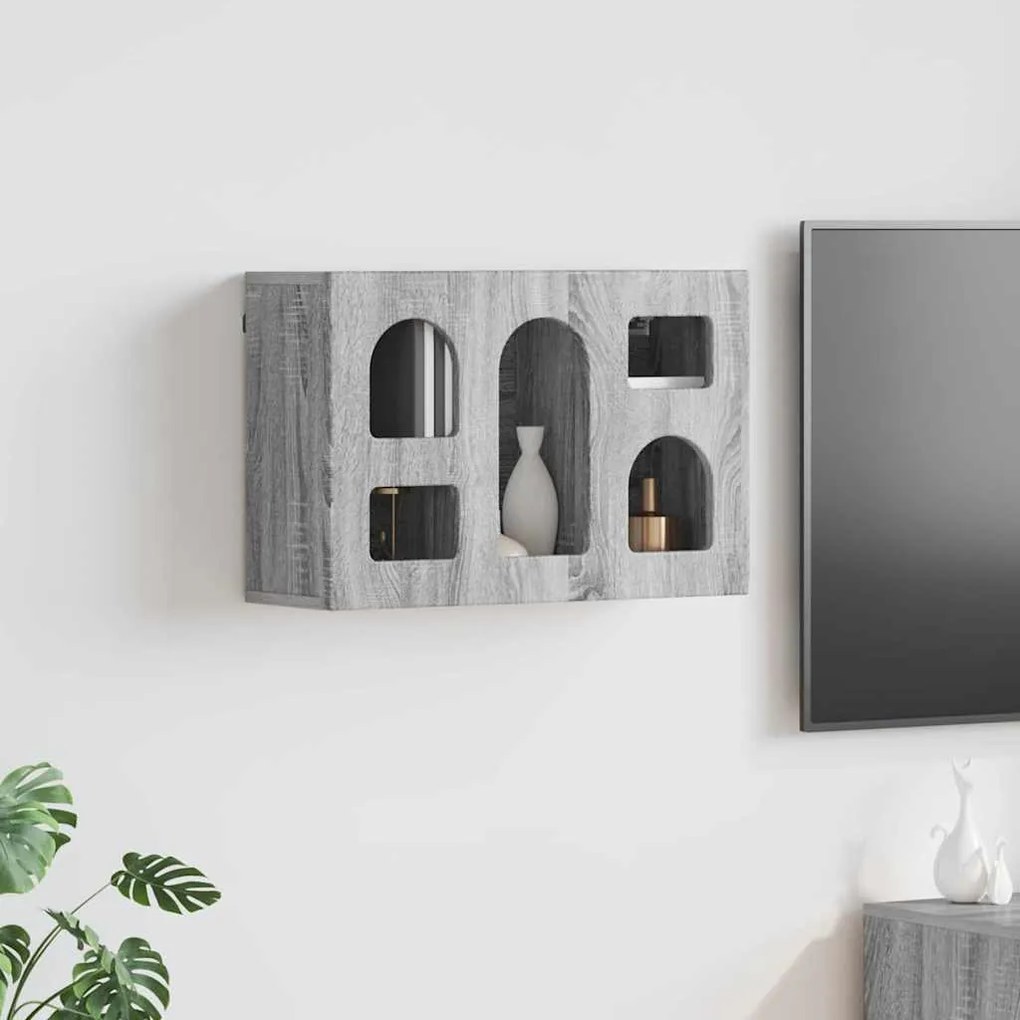 vidaXL Armário suspenso com prateleira Cinza Sonoma 60 x 20 x 40 cm