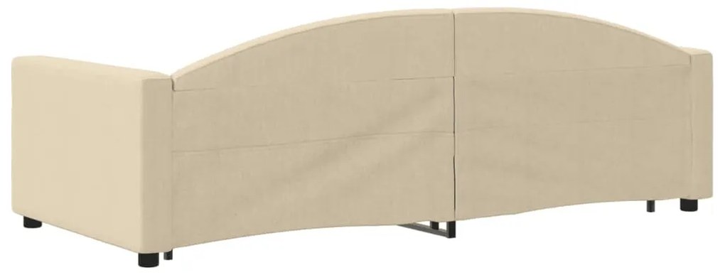 Sofá-cama com gavetão 90x200 cm tecido cor creme