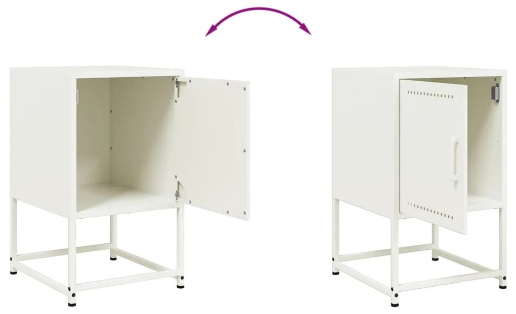 Mesa de cabeceira 36x39x60,5 cm aço branco