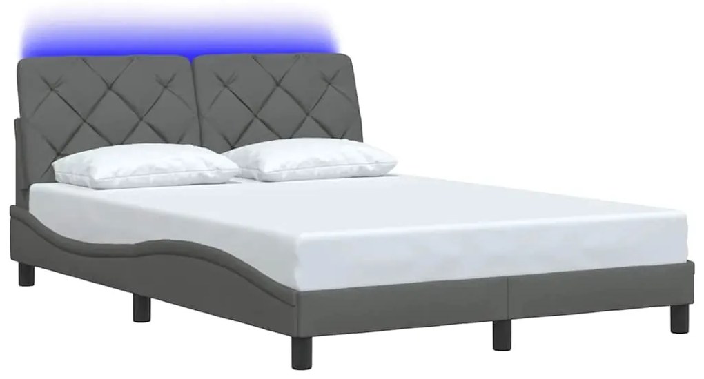 Estrutura de cama com LED sem colchão 120x200 cm tecido