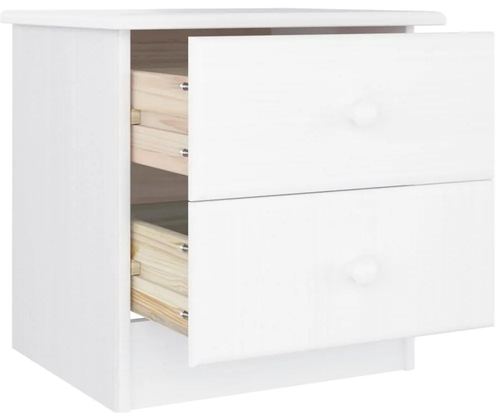 Mesa de cabeceira ALTA 41x35x41 cm pinho maciço branco