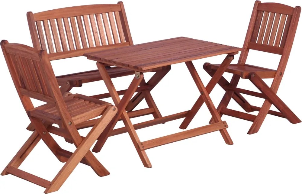 Conjunto jantar ext. infantil 4 pcs madeira de eucalipto maciça