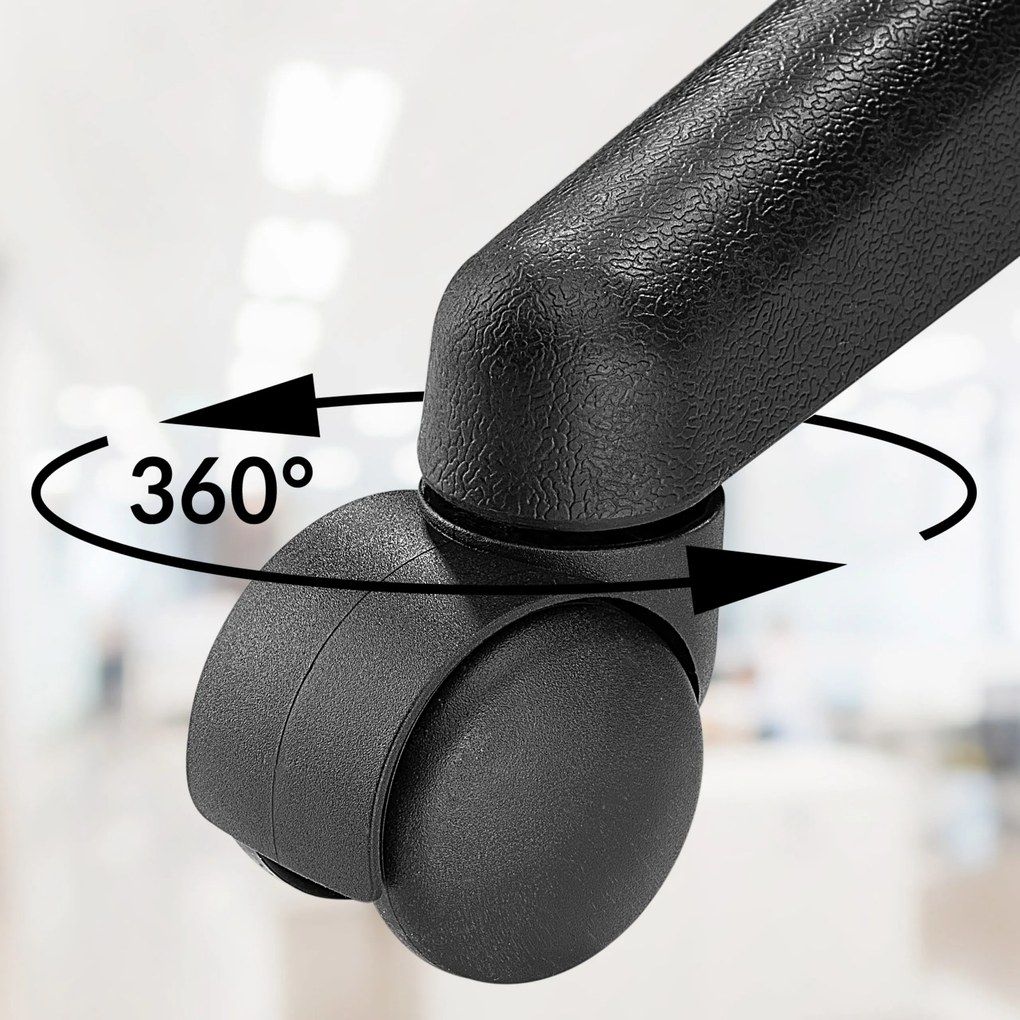 Banco giratória em 360° com rodas em couro sintético Ø35 x 48 x 46-60 cm Laranja