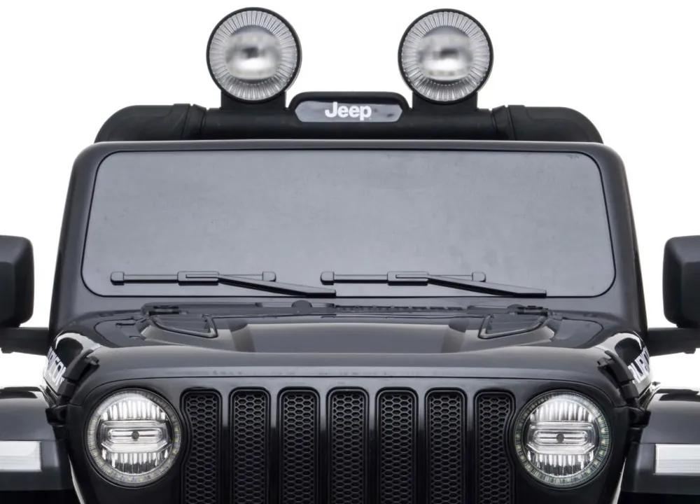 Carro Elétrico infantil Jeep Wrangler Rubicon, 12 volt, assento em couro, pneus de borracha EVA Preto