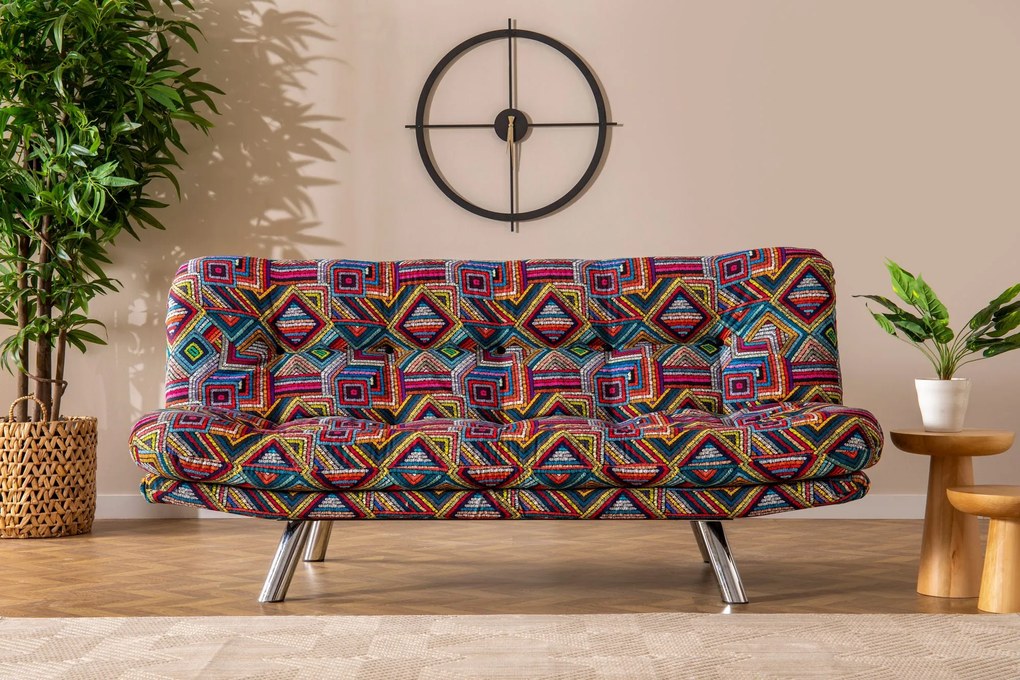 Sofá-Cama de 3 Lugares Misa – Multicolor – 52x175x40 cm