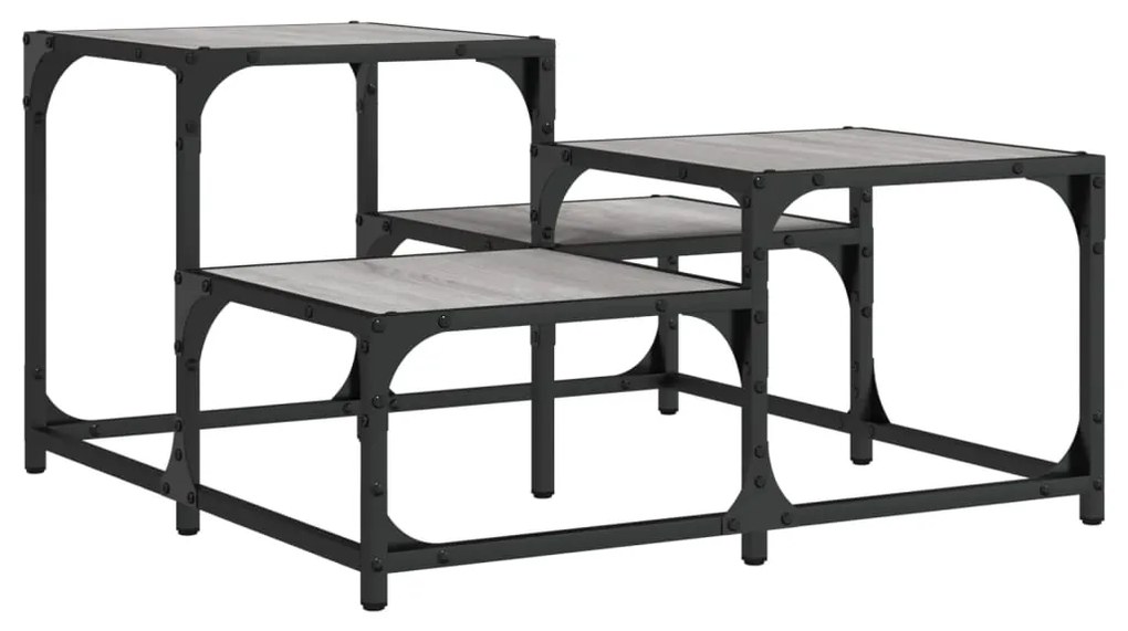 Mesa de centro 68x68x40 cm derivados de madeira cinzento sonoma