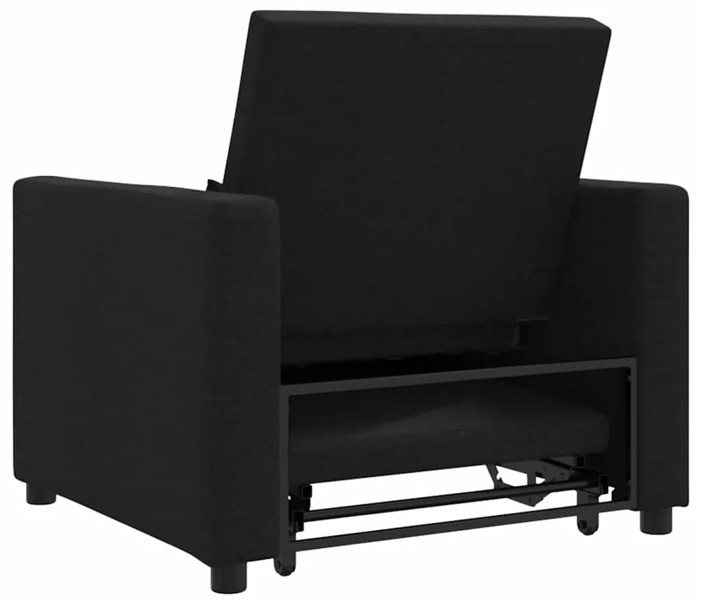 Sofá-Cama Convertible 3 em 1 Preto