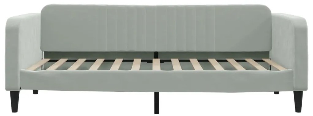 Sofá-cama com gavetão 100x200 cm veludo cinzento-claro