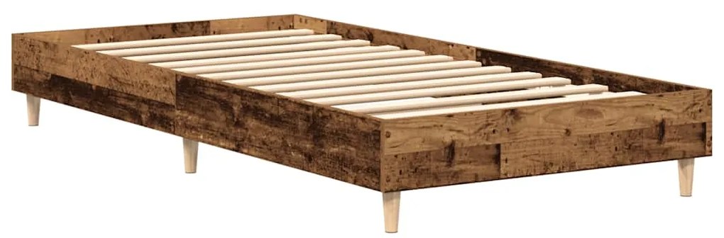 Estrutura de cama sem colchão 75x190 cm madeira velha