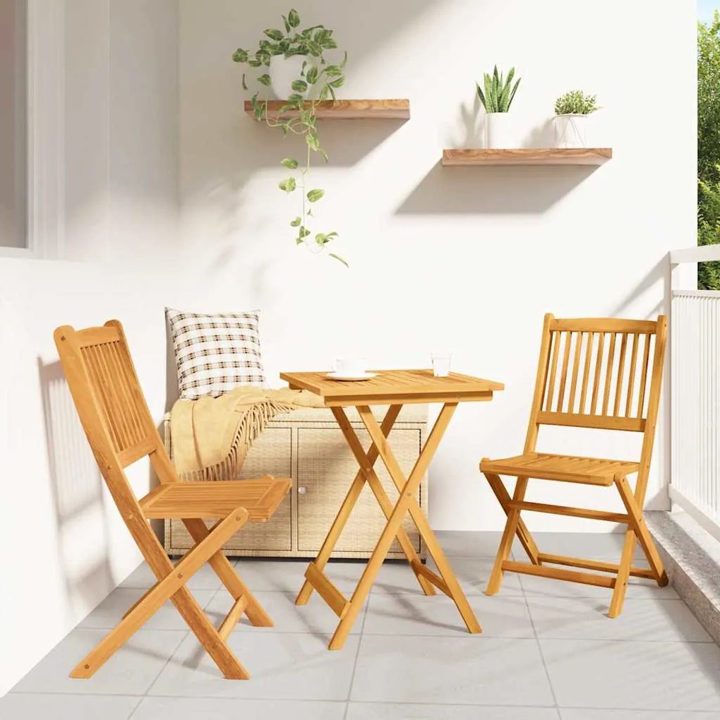 vidaXL Conjunto Bistro para Jardim de 3 Peças - Madeira de Acácia Sólida