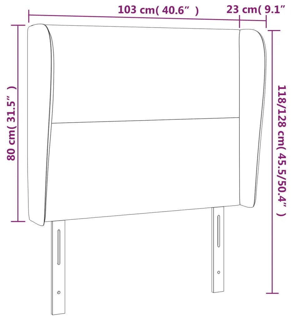 Cabeceira cama c/ abas couro artif. 103x23x118/128 cm cinzento