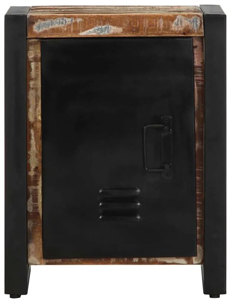Mesa de cabeceira multicor 40x30x51cm madeira maciça recuperada