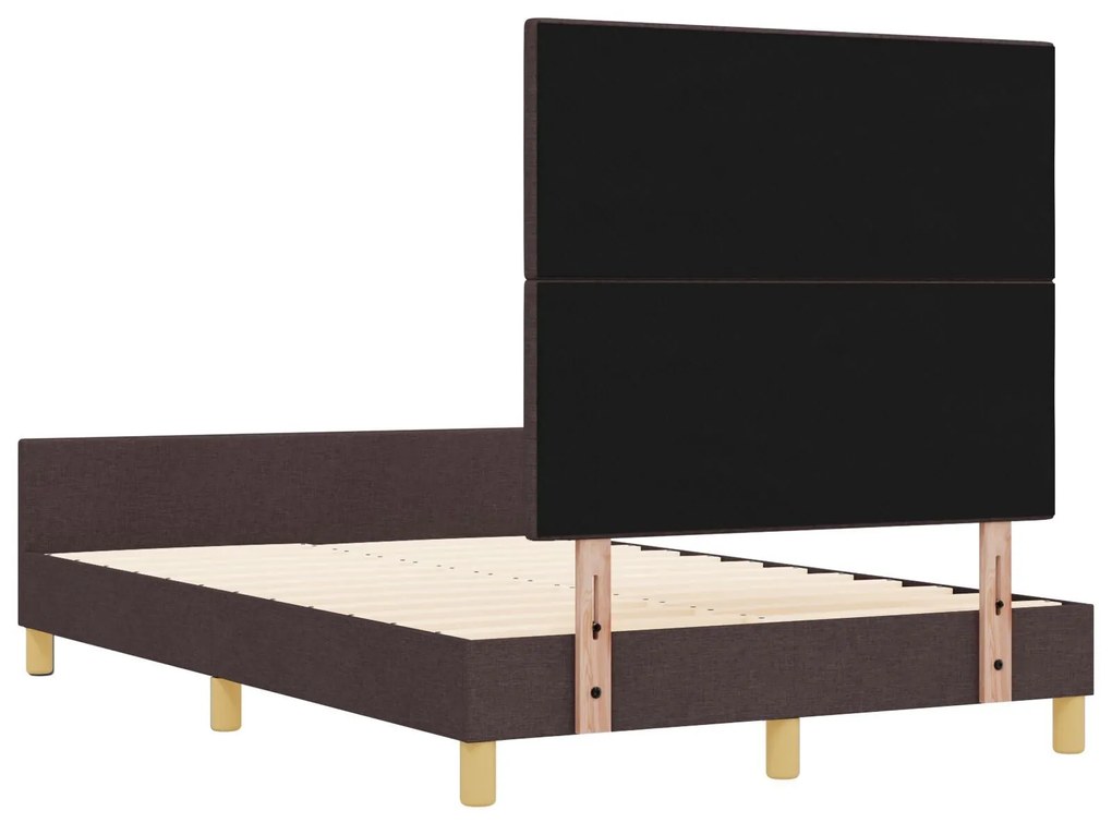 Cama de tecido marrom escuro vidaXL 120x190 cm