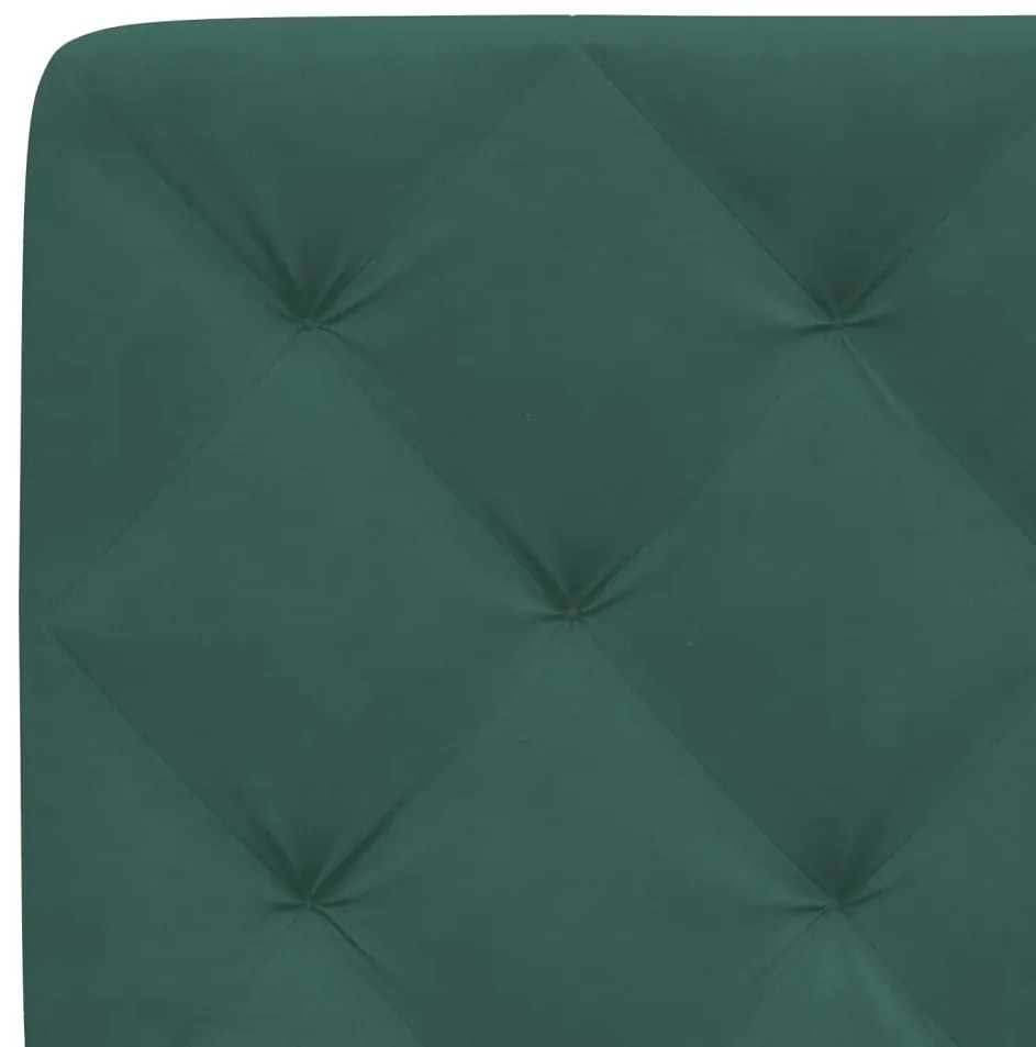 Estrutura de cama sem colchão 140x200 cm veludo verde-escuro