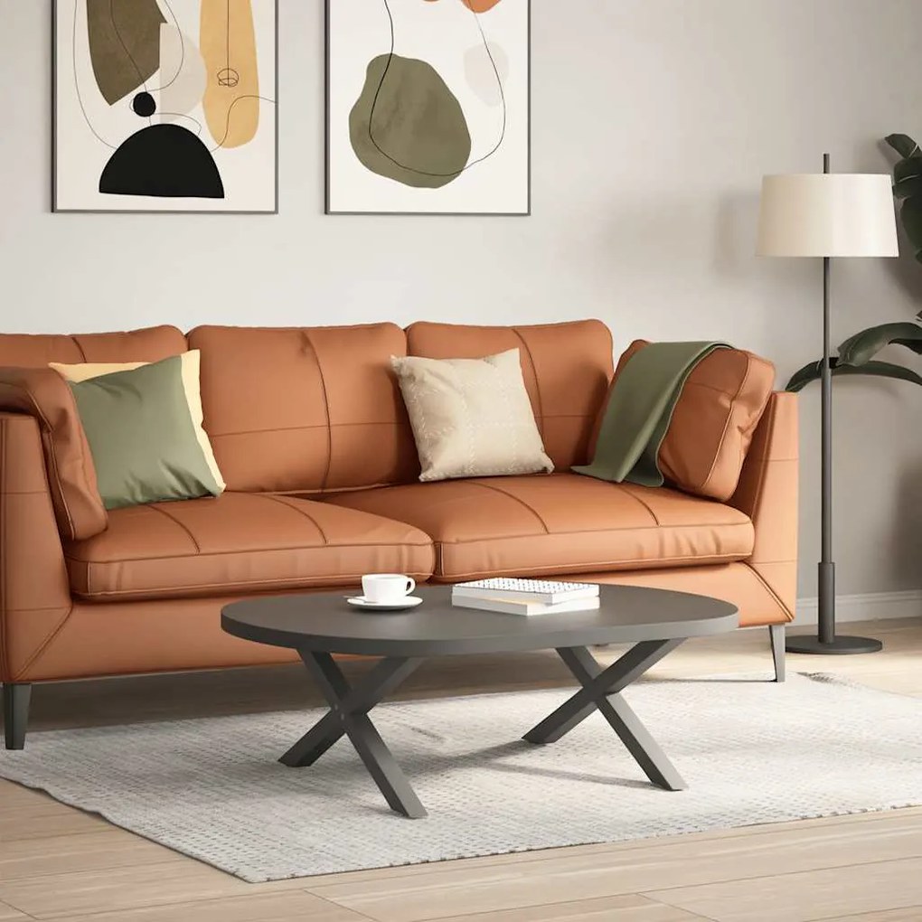 Pés para mesa de centro em formato de X, 2 peças, antracite, 70x(30-31