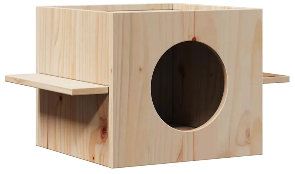 Casa do gato 51x35x30 cm madeira de pinho maciça