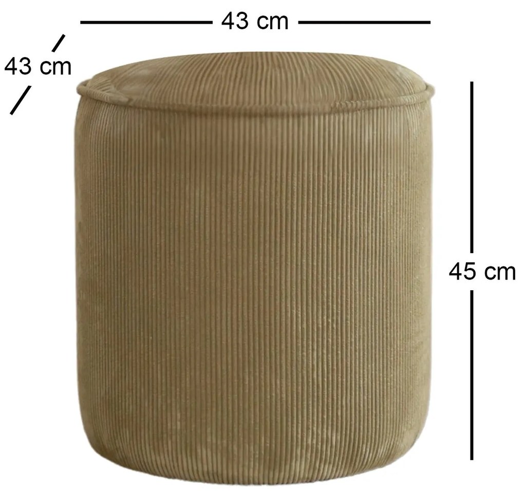 Pouffe Teddy – Khaki – 43x45x43 cm