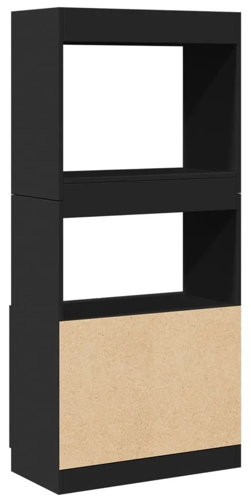 Armário alto 63x33x140 cm derivados de madeira preto