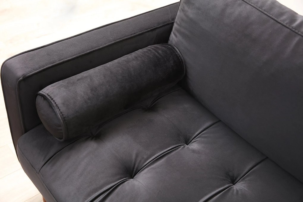 Sofá de 3 Lugares Rome – Preto Carvalho – 215x90x70 cm