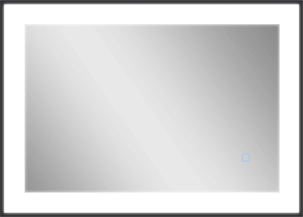 HOMCOM Espelho de Casa de Banho com LED 70x50 cm Iluminação Ajustável Função Anti-Embaciamento Função Memória Preto | Aosom Portugal