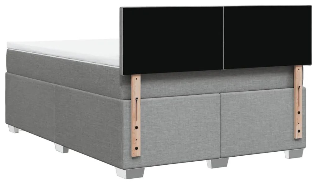 Cama com molas/colchão 140x190 cm tecido cinzento-claro