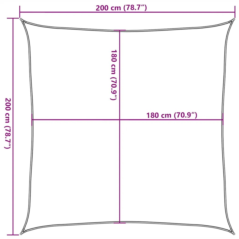 Para-sol estilo vela 160 g/m² 2x2 m PEAD laranja