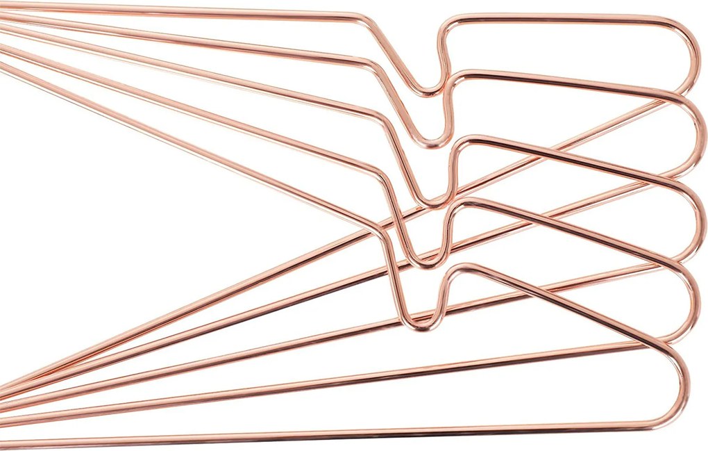 Conjunto de 20 cabides cromados 42 x 0,3 x 21 cm ouro-rosa