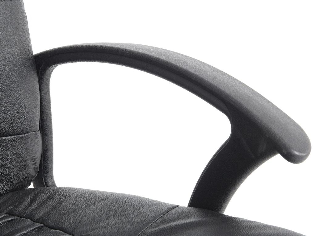 Cadeira de escritório com função de massagem em pele sintética preta RELAX Beliani