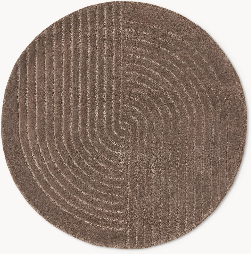 Tapete redondo de lã artesanal Mason