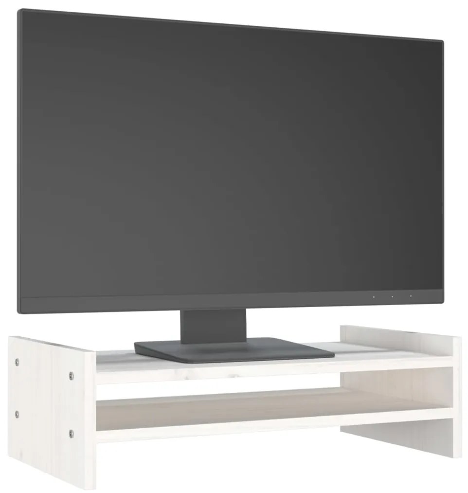 Suporte para monitor 50x27x15 cm pinho maciço branco