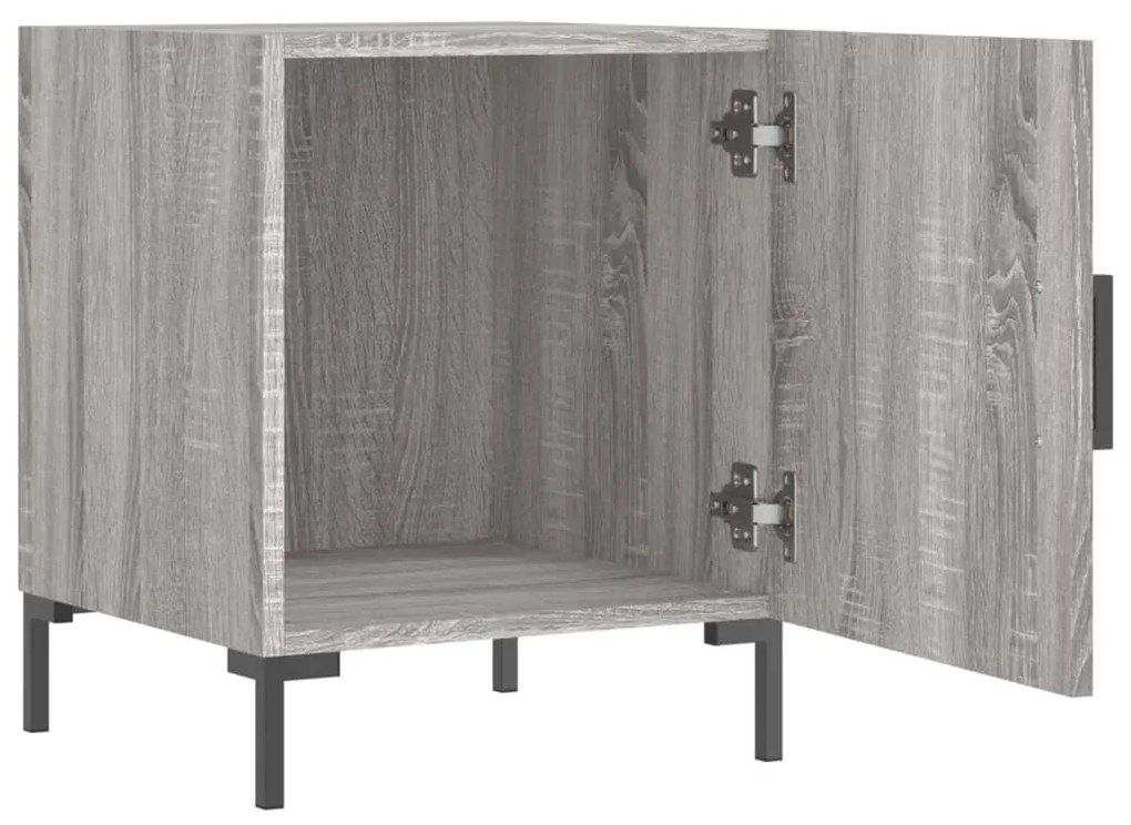 Mesa cabeceira 2pcs 40x40x50 cm madeira processada cinza sonoma