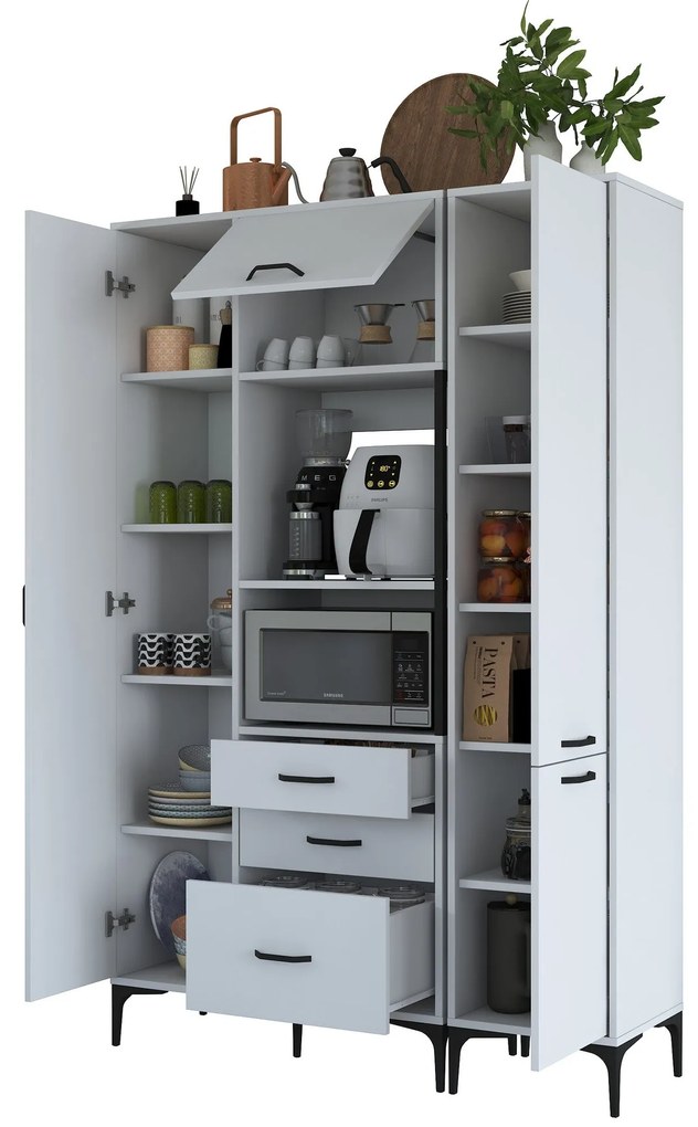 Armário Alto de Cozinha "Stella " - Branco - Design Moderno