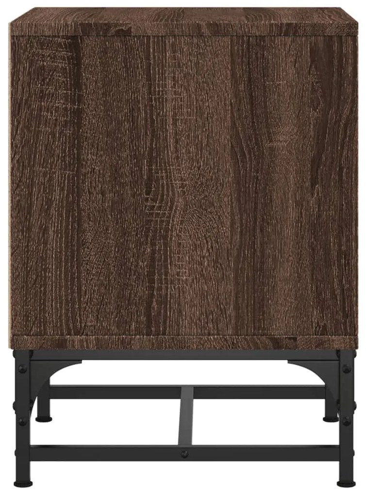 Mesa de cabeceira c/ porta vidro 35x37x50 cm carvalho castanho