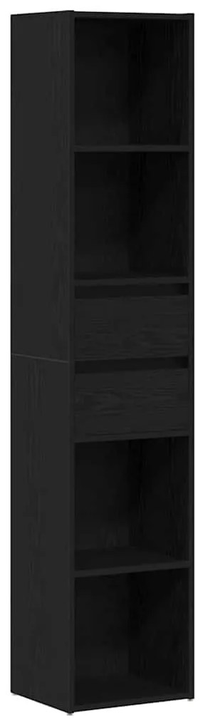 Estante Modular vidaXL Preta em Carvalho 36x30x171 cm em Madeira Engen
