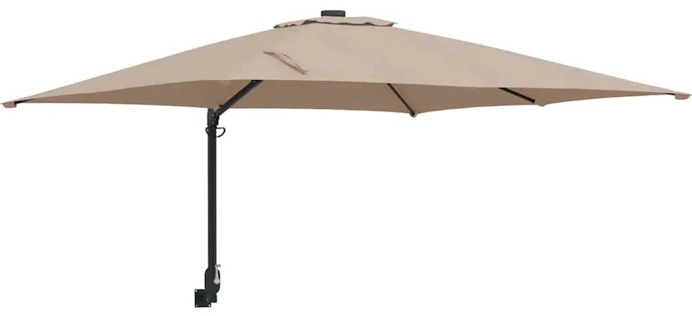 Guarda-sol de Jardim Montado na Parede Taupe 247 cm