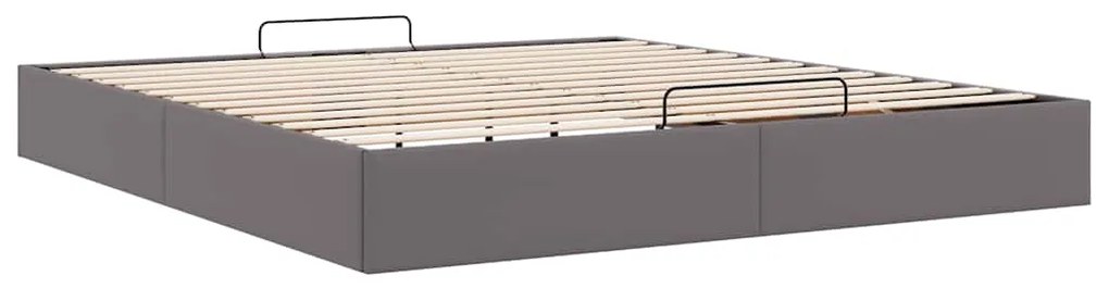 Estrutura de cama otomana sem colchão 160x200 cm cinzento