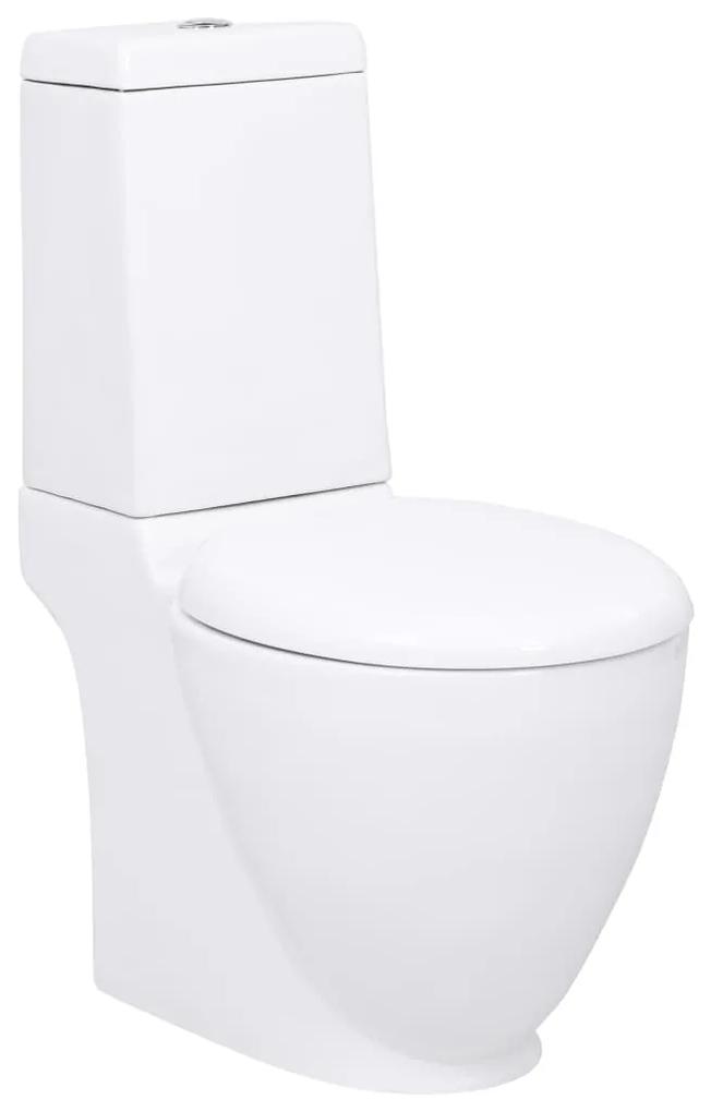 141135 vidaXL Sanita WC redonda cerâmica c/ descarga água inferior branco