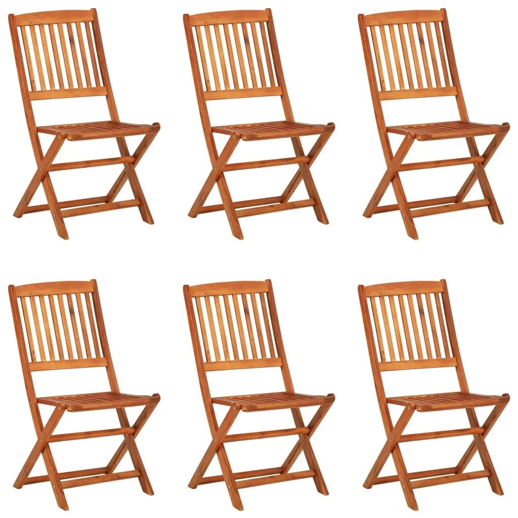 7 pcs conj. de jantar para jardim 180x90x75 cm acácia maciça