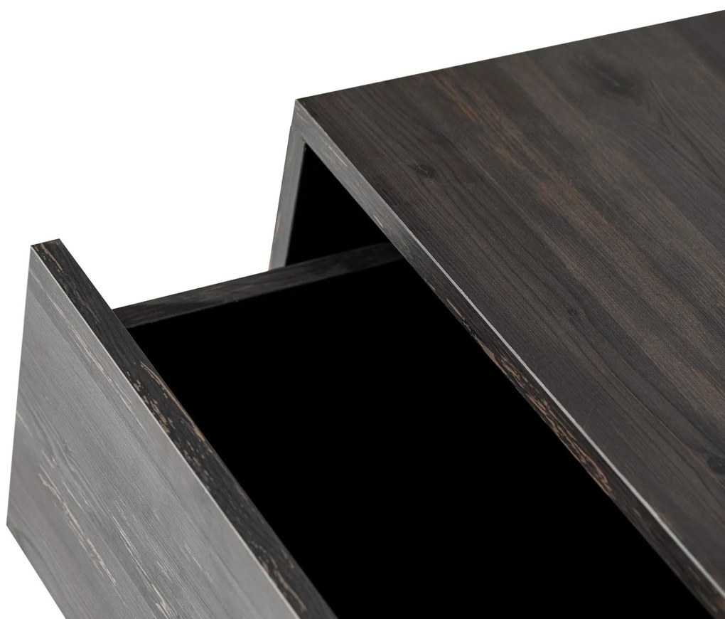 Móvel TV Escape – Castanho Escuro e Preto – 140 cm x 50 cm x 40 cm