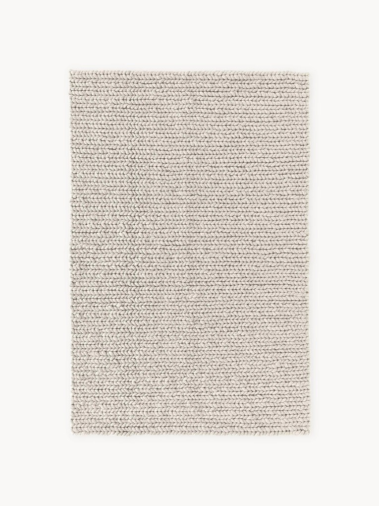 Tapete de lã com textura entrançada Bruna