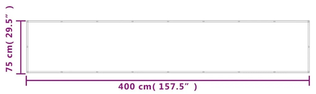 Tela de varanda 75x400 cm 100% poliéster oxford cor areia