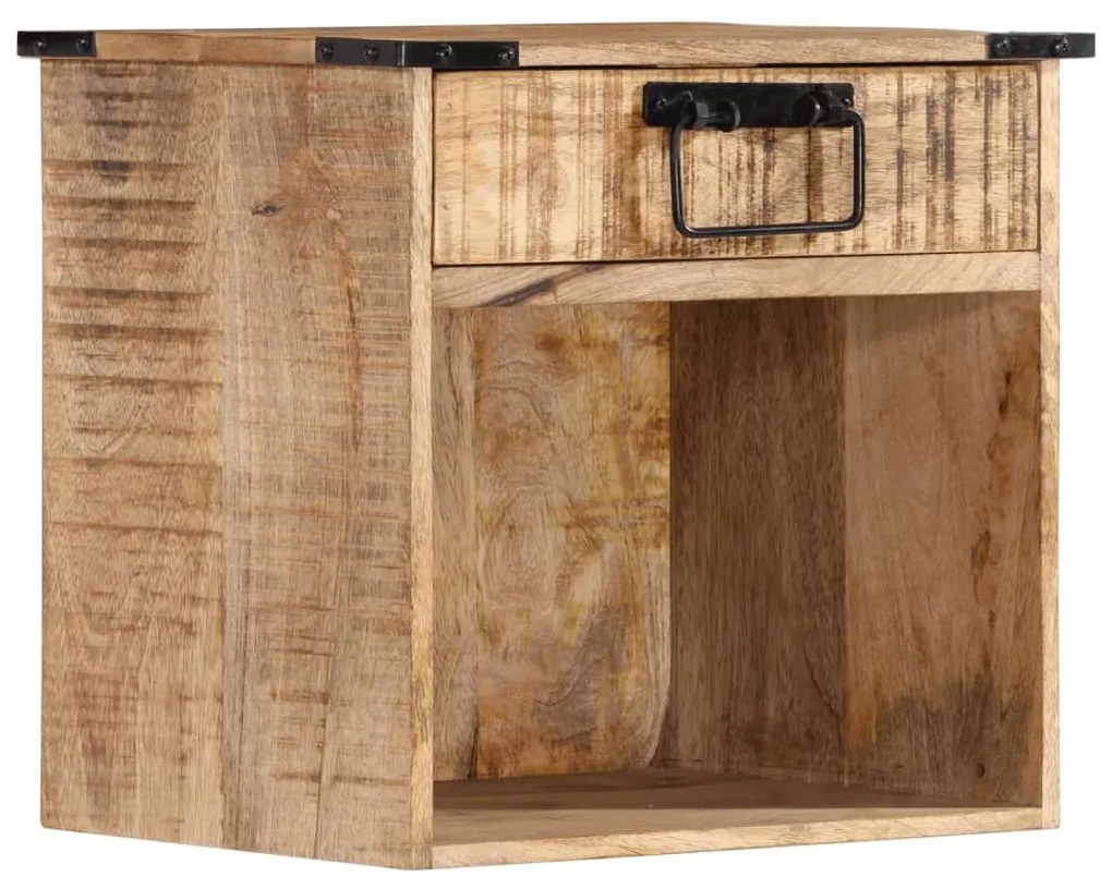 Mesa de cabeceira 40x30x37 cm madeira de mangueira maciça