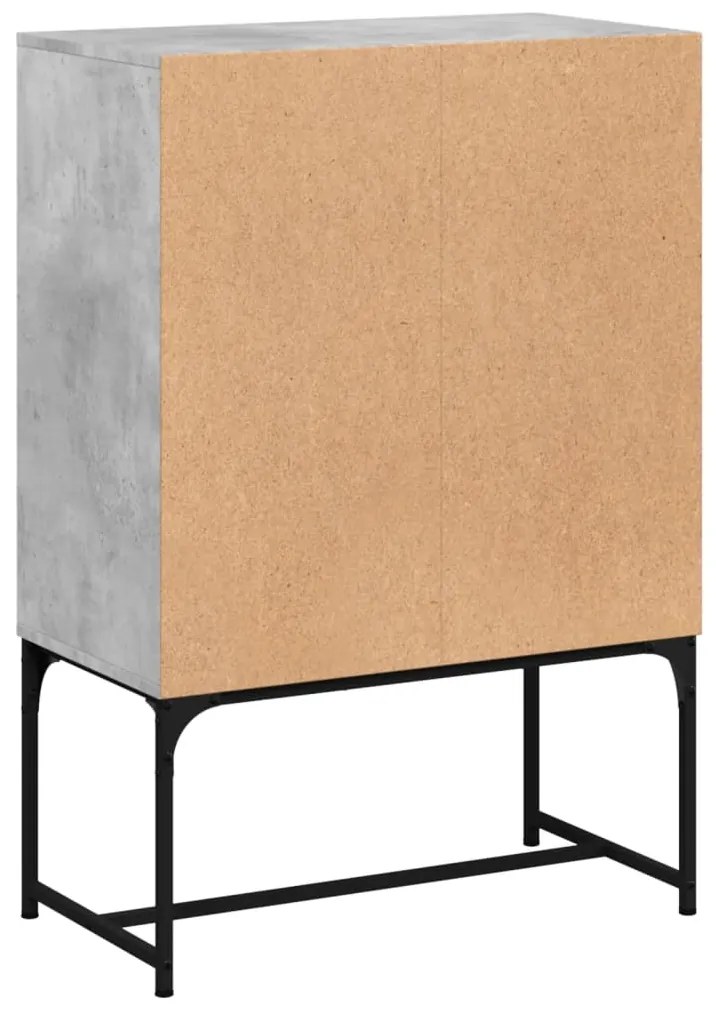 Armário de apoio c/ portas de vidro 69x37x100 cm cinza cimento