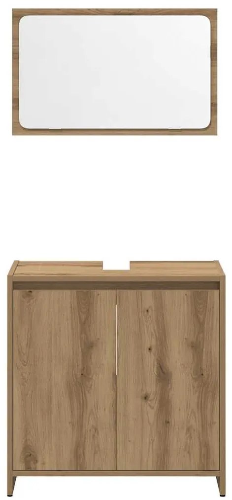 4 pcs móveis de casa de banho deriv. madeira carvalho artisiano